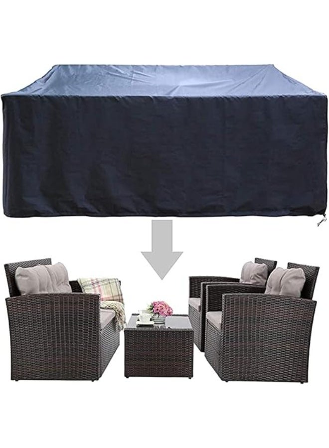 غطاء كنبة فناء من قماش اوكسفورد مقاوم للماء والرياح والأشعة فوق البنفسجية بتصميم كبير الحجم شديد التحمل ومضاد للتمزق، مقاس 150×150×100 سم، أسود - Image 3